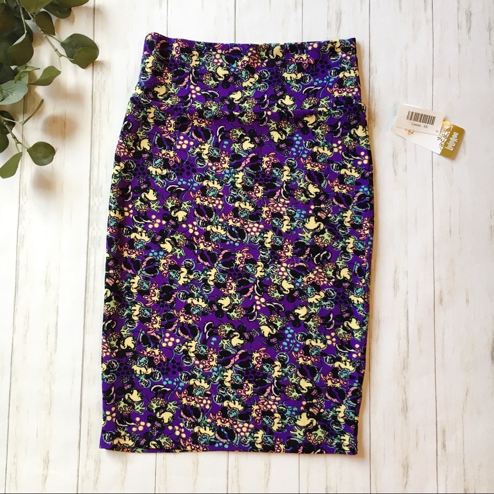 LuLaRoe Disney Cassie Pencil Skirt Minnie Mouse